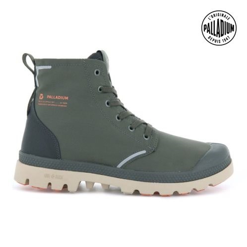 Palladium Pampa Lite+ Recycle WP+ Men's Boots Olive | UK G257-ZHC